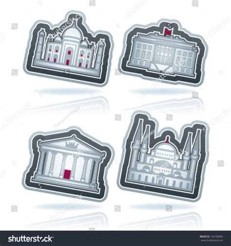 Most Famous Architecture Landmarks Around World Stock Vector (Royalty ...