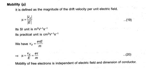 How Does The Mobility Of Electrons In A Conductor Charge If The Potential Difference Applied