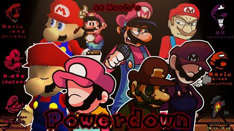 Fnf Powerdown V2 44 Marios Marios Madness V2only Marios