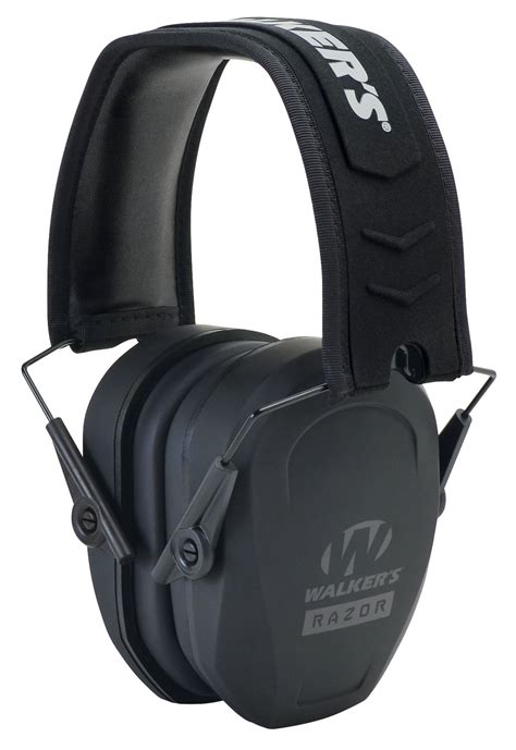 Walkers Razor Slim Passive Earmuff 27 Db Black Compact Folding Design