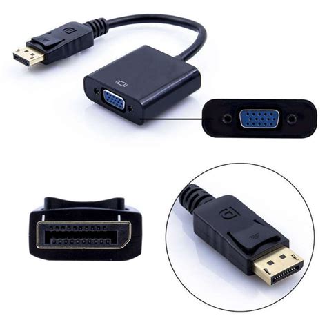 Adaptador Convertidor Cable Displayport Dp Macho A Vga Hembra Hdtv P