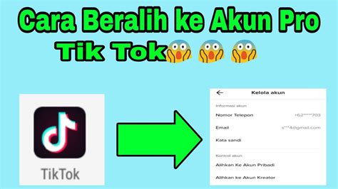 CARA BERALIH KE AKUN PRO TIK TOK YouTube