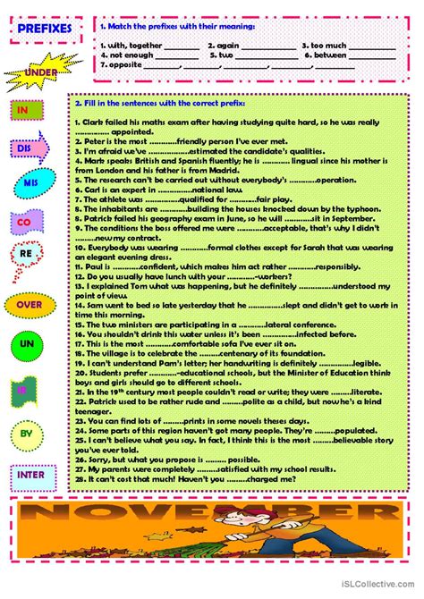 Prefixes Word Formation English Esl Worksheets Pdf And Doc