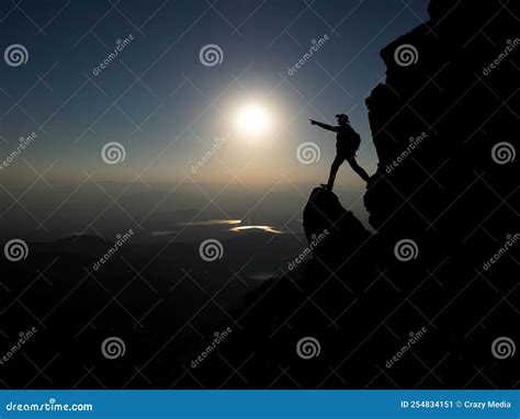 Professional Mountaineer`s Summit Routes and Adventures Stock Image ...