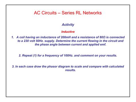 Elect Principles 2 Ac Circuits Rl Ppt