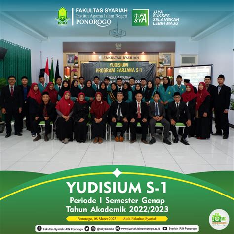 Yudisium Sarjana Fakultas Syariah IAIN Ponorogo Periode I Semester