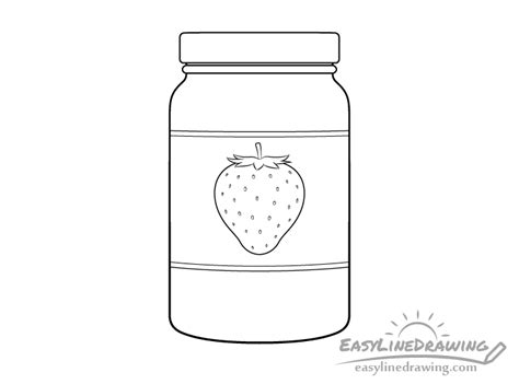 How To Draw A Jar Of Jam Step By Step Easylinedrawing