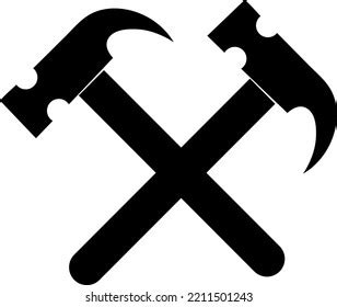 Crossed Hammers Vector Icon Sledge Hammer Stock Vector Royalty Free