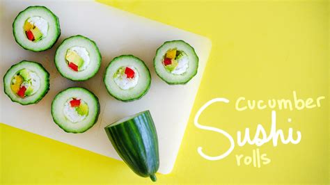 How To Make Cucumber Sushi Rolls Vegan Youtube