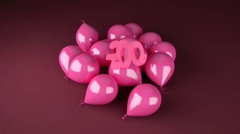 Balloon Number 30 Balloons Pink On The Night Background Backgrounds  Free Download Pikbest