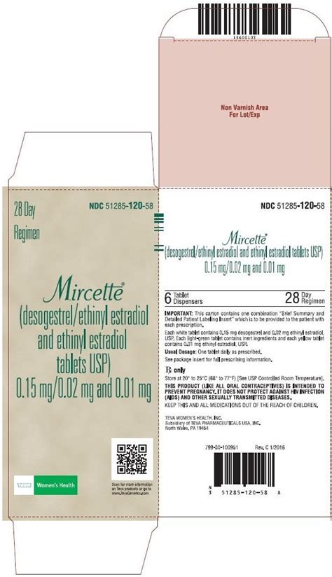 Mircette - FDA prescribing information, side effects and uses