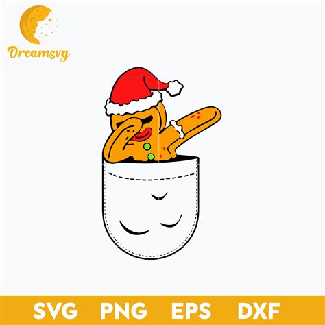 Christmas Dabbing Gingerbread Man Santa Hat Svg Christmas Svg Png Dx