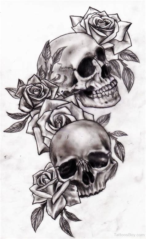 skull  rose tattoo design symbolism style  meaning