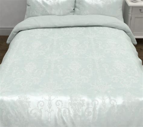 Laura Ashley Josette Jacquard Duck Egg King Duvet Cover 2 Pillowcases