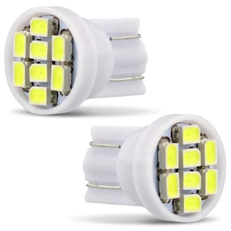 Kit 2 Lampada T10 8 Led W5w Branco Pingo Luz Farolete 12v R7