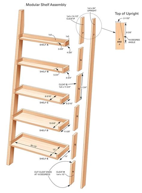 Plans Leaning Bookshelf Plans DIY Free Download knockdown woodworking ...