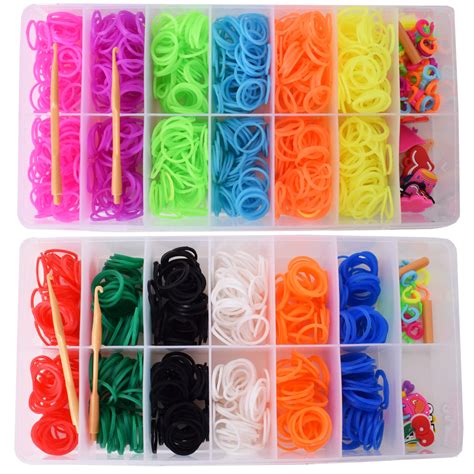 XXL Loom Loop Bands 3700 Teile Starterset Silikon Gummibänder Webhaken