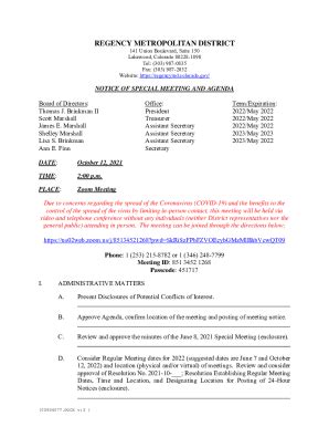 Fillable Online Regency Metropolitan District Public Notices Fax