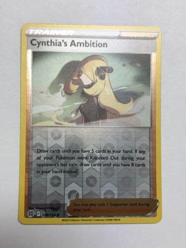 Pokemon Card Brilliant Stars Reverse Holographic Cynthia S Ambition