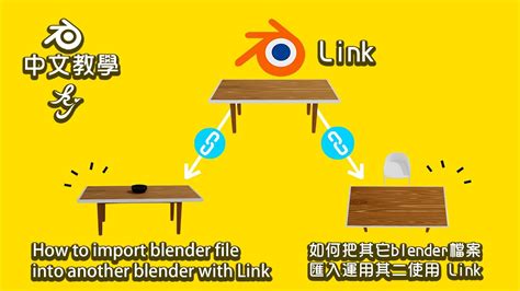 Blender中文教學 如何把其它blender檔案匯入運用 其二使用LinkHow to import blender file into