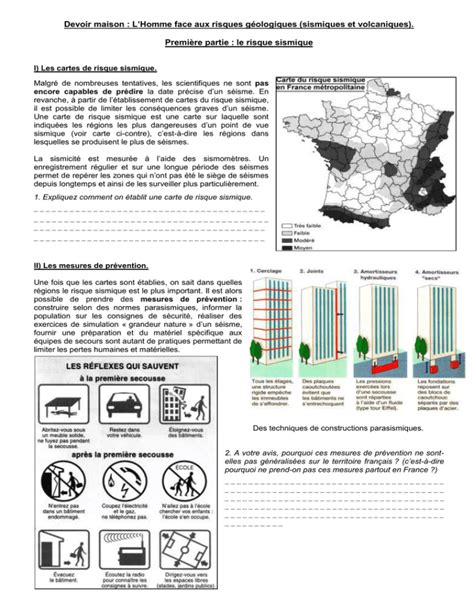 Devoir Maison Svt Eme Seisme Ventana Blog