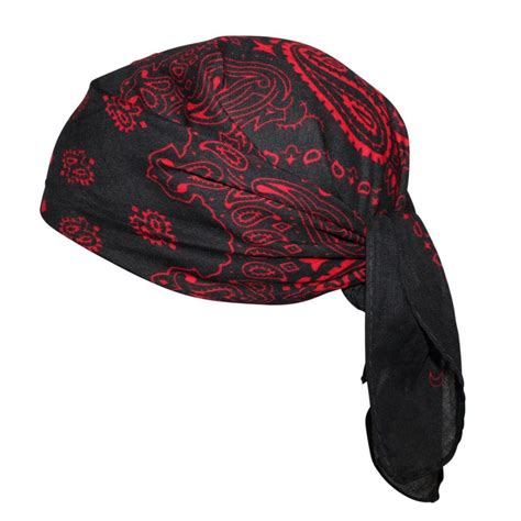 Bandana Tuch Paisley Muster Schwarz Rot Quadratisches Kop