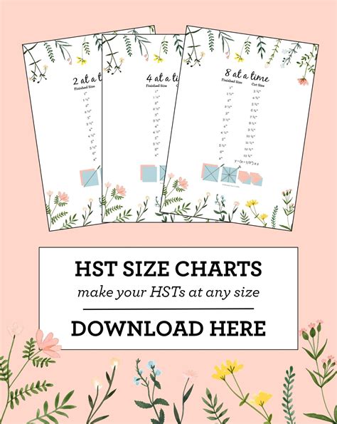 A Free Hst Size Chart Download From In 2024 Quilting Math Heart Quilt