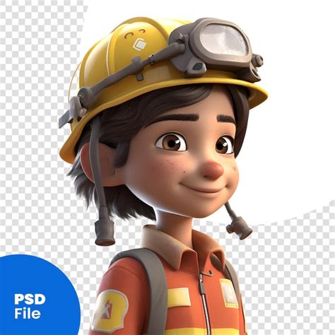 Ilustración 3d de un personaje de dibujos animados con uniforme de