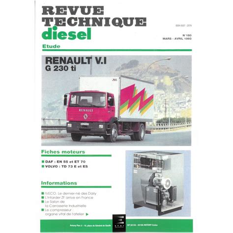 RTA Revue Technique Poids Lourds RENAULT RVI G230 Ti