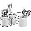 Amazon Bekith 3 Piece Ceramic Silverware Caddy With Metal Rack