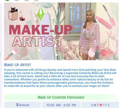 Make Up Artist Career NEW RELEASE LucieBella In 2024 Sims 4 Jobs