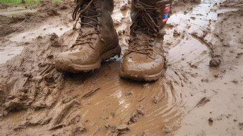 Walking Through Muddy Ground Wearing Boots Background Mud Picture Mud