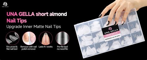 Una Gella Short Almond Nail Tips 504pcs Short Almond Gel X