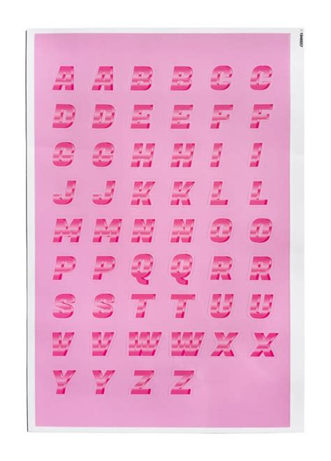 Pink Alphabet Sticker Sheet Etsy