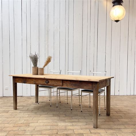 Ancienne table de ferme en bois des années 30