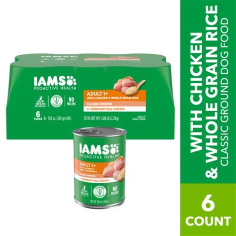 Iams Proactive Health Adult Canned Wet Dog Food Classic Ground Chicken ...