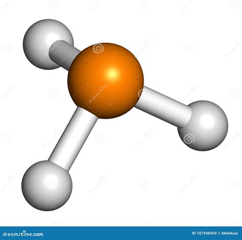 Phosphine Molecular Structure On Grey Stock Illustration