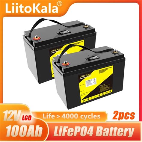 LiitoKala LifePo4 배터리 팩 충전식 리튬 철 인산염 태양 전지 도구 BMS 내장 DIY 12 8V