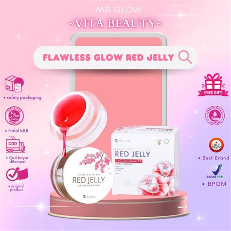 Jual Flawless Gloe Red Jelly Ms Glow Original Barcode Shopee Indonesia