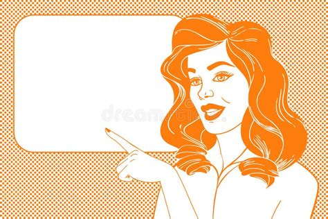 Pop Art Woman And Empty Speech Bubble Stock Vector Illustration Of