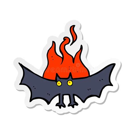 Sticker Of A Cartoon Spooky Vampire Bat Stock Vector Illustration Of