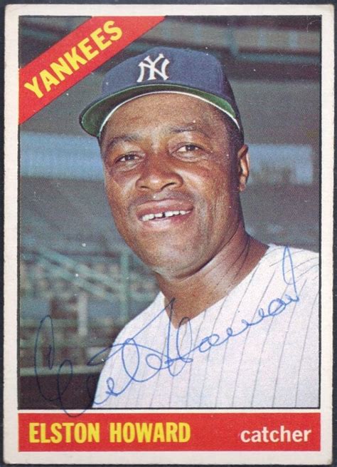 1966 Topps Elston Howard autograph | Old baseball cards, New york ...