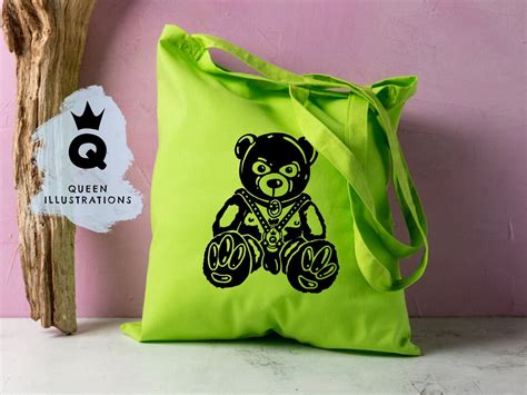 Teddy Bear Tote Bag Natural Cotton T Idea Gay Art Etsy