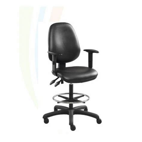 Leather Citizen Medium Back Revolving Chairs Black At Best Price In