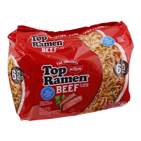 Nissin Top Ramen Beef Flavor Ramen Noodle Soup Shop Soups And Chili At H E B