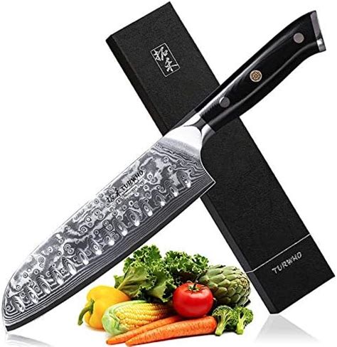 Turwho Professional Santoku Knife Inch Classic Damascus Pattern