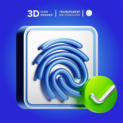 Premium PSD Fingerprint 3D Illustration Rendering 3D Icon Colored