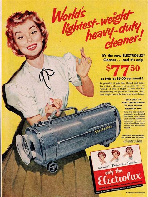 Midcentury Atomic Age Vintage Retro Culture And Ads Electrolux Vacuum