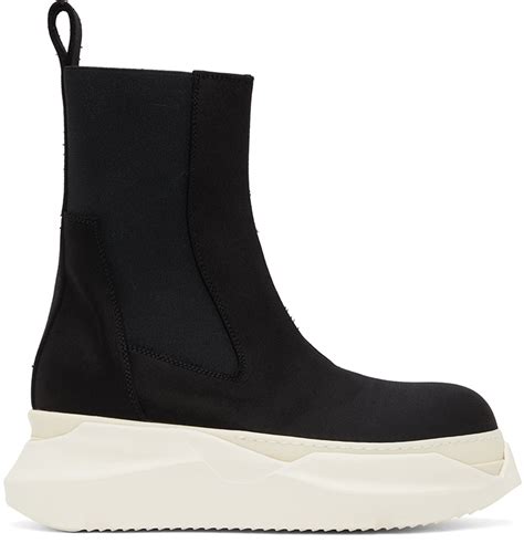 Black Beatle Abstract Chelsea Boots By Rick Owens Drkshdw On Sale