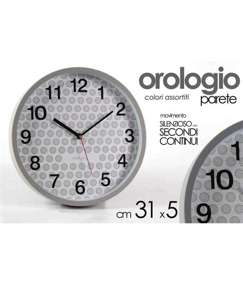 Orologio Parete Tondo X Cm Plastica Silenzioso Vanity Classico Moder